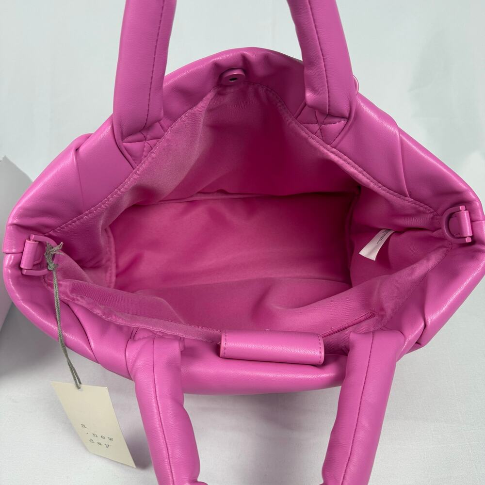 A New Day Pink Puffer Quilted Shiny Barbie Core Hand Bag Purse NWT. - Picture 6 of 15